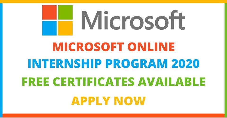تدريب شركة مايكروسوفت عبر الإنترنت (شهادات مجانية) Microsoft Online Internship 2020