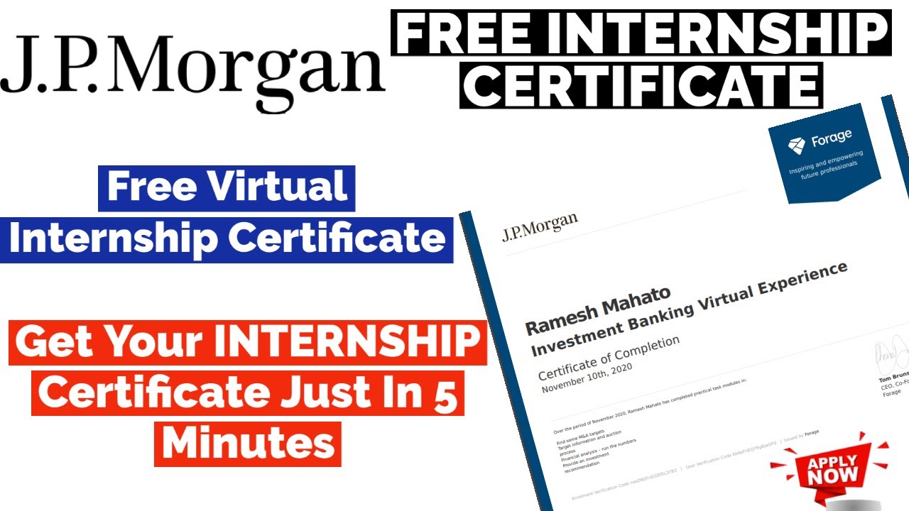 J.P. Morgan Virtual Internship Investment Banking