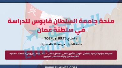 منحة جامعة السلطان قابوس للدراسة في سلطنة عمان