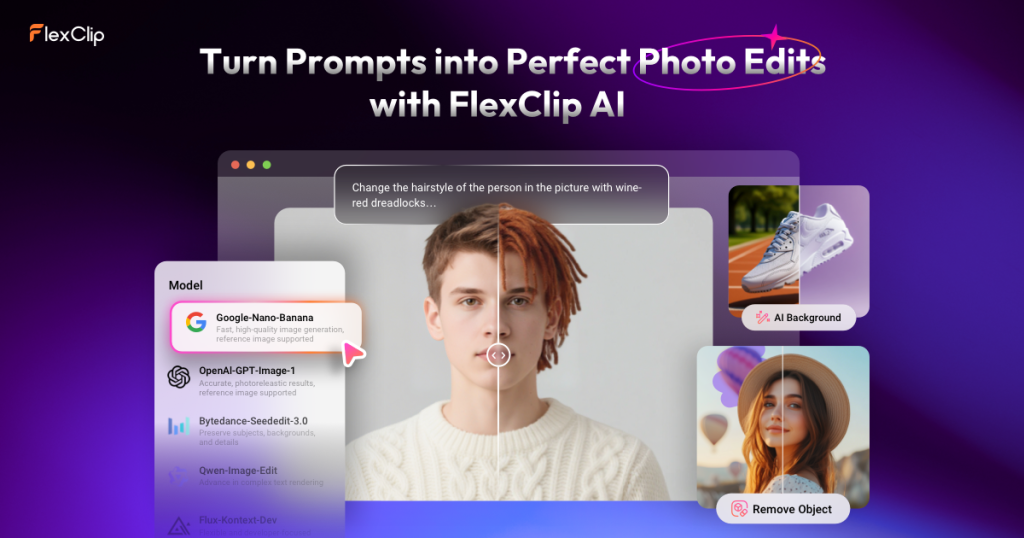 FlexClip يطلق ميزات ذكاء اصطناعي ثورية: AI Recreate و Auto Edit